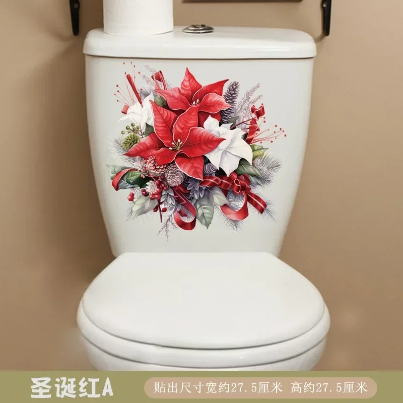 Purple Hydrangea Toilet Decal Sticker – 22x22 Cm Removable Bathroom Wall Art - View #10