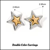 Star Stainless Steel Geometric Earrings Metal Smooth Temperament High Quality Polished Jewelry Waterproof 18K PVD Plated 4