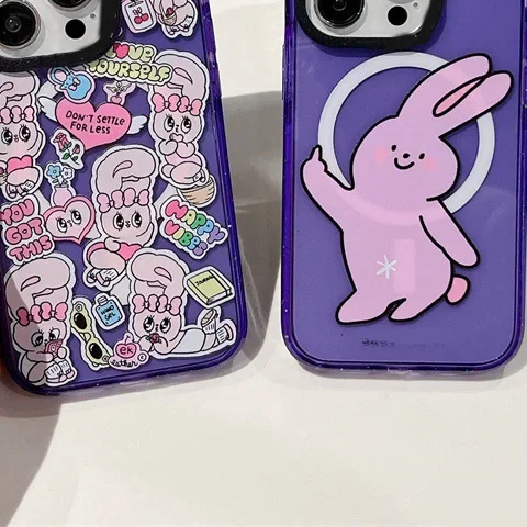 

Rabbit Purple MagSafe Phone Case Cover for IPhone 12 13 14 15 Pro Max Case for IPhone 15 Pro Max