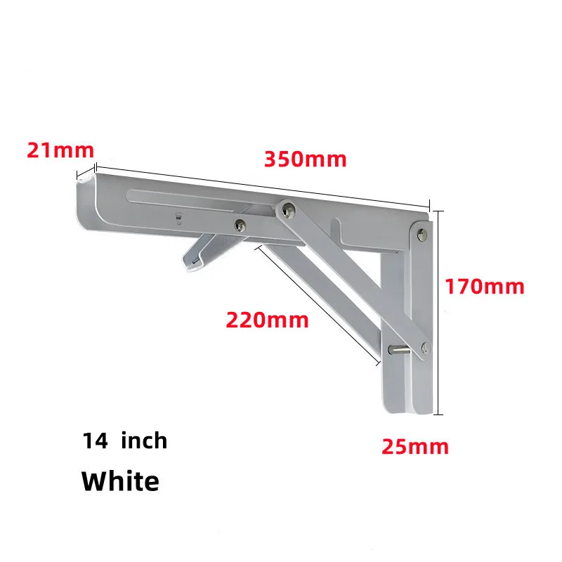 Heavy Duty Stainless Steel Folding Shelf Brackets with Screws - Set of 2