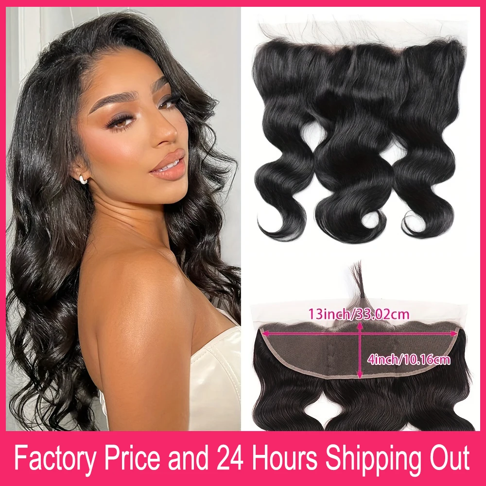 Human Hair Lace Closure 4x4 13x4 Body Wave Lace Closures Pre Plucked 100% Human Hair HD Transparent Ear To Ear Big Lace Closure Frontals Only For Women