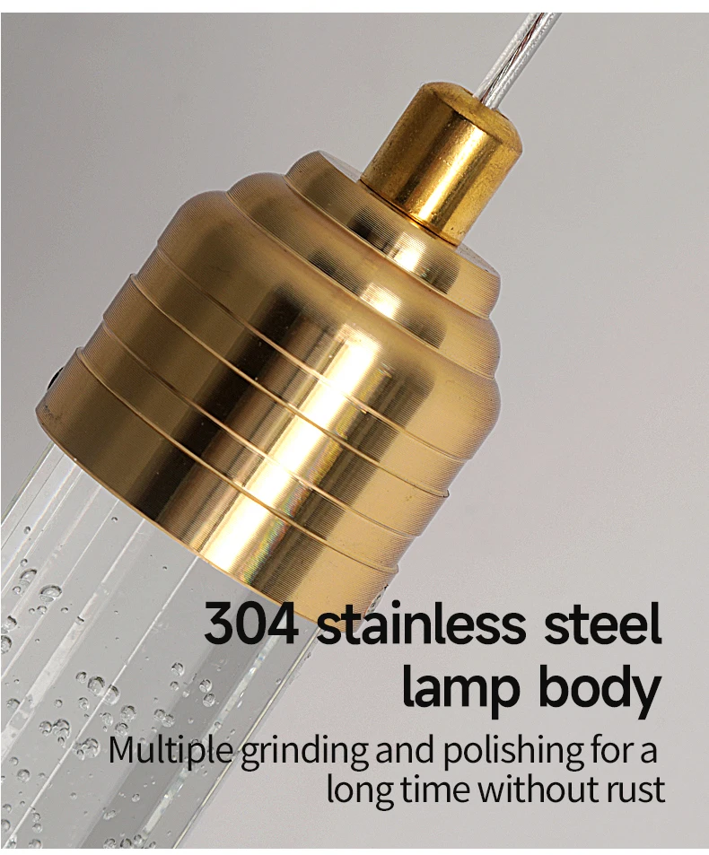 Luxury Crystal Pendant Light - Modern Gold Hanging Lamp for Living Room Bedroom Dining Room Decor