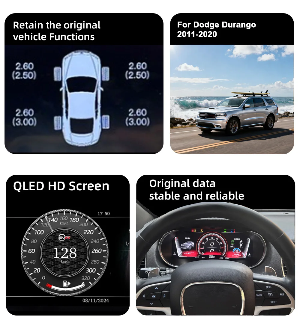 Digital Instrument Cluster For Dodge Durango 2011–2020 Speedometer,Dashboard,Sup