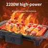 Houselin Electric Smokeless Indoor ,Grill With Non-Stick, Temperature-Adjustable, Easy-To-Clean Design For Roasting,2200W 3