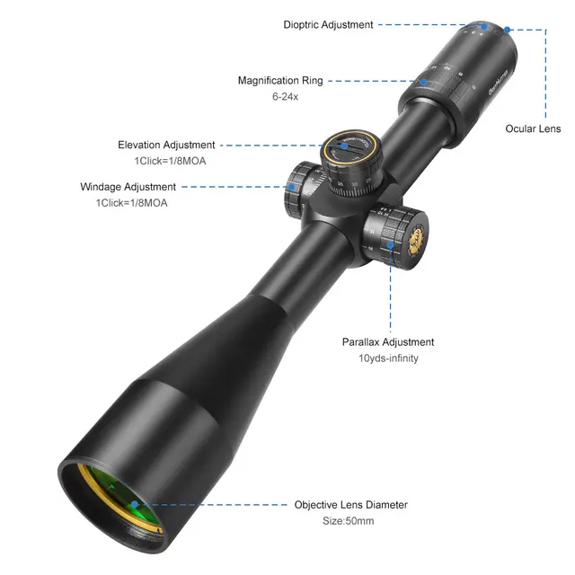 T-Eagle ZS 6-24x50 FFP IR 1/10MIL Seitliches Parallax-Zielfernrohr