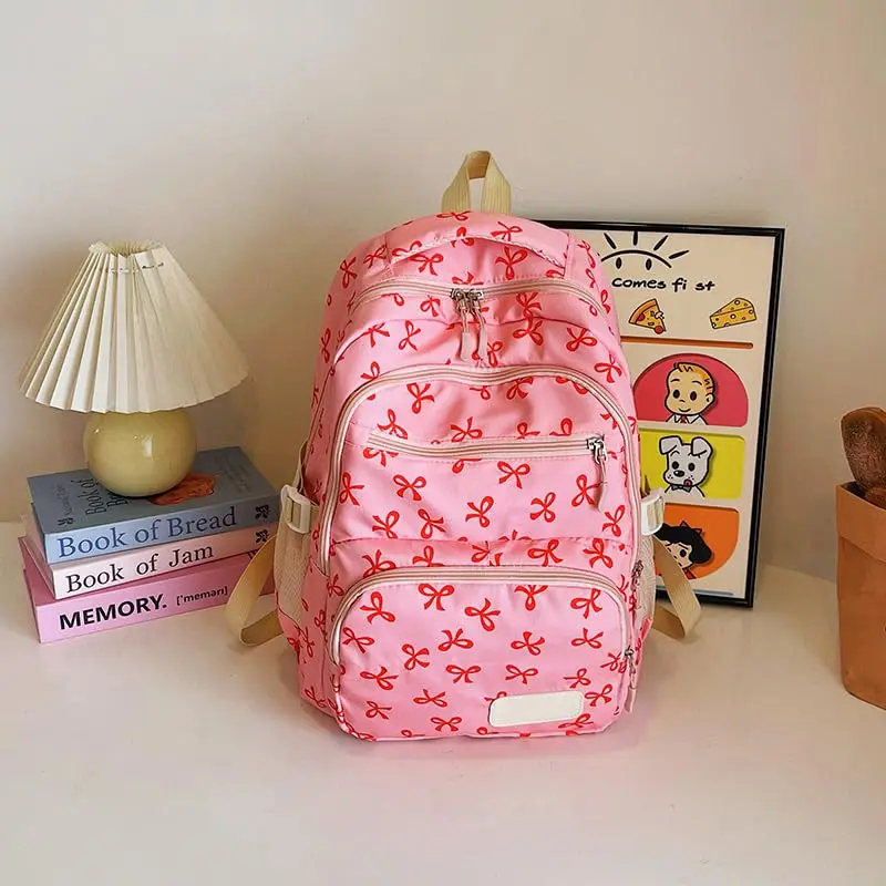 Backpack for Girl Cute Backpack Bow Full Travel Bags Lightweight Backpack Class Bags for Girl High School Students School Bag - 5