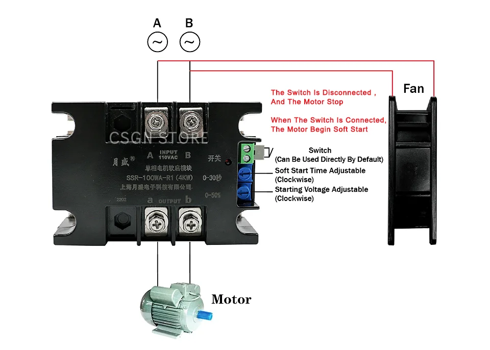 Soft Start Single Phase 110V Motor Soft Starter Module 110V 2KW 4KW 6KW 8KW  For Water Pump Belt Conveyor Blower Motor