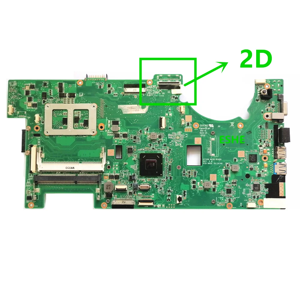 Laptop Motherboard para Asus Memory Slot Trabalho 100 Testado G73 G73s G73sw Rev2.0 Hm65 2d - Imagem 2