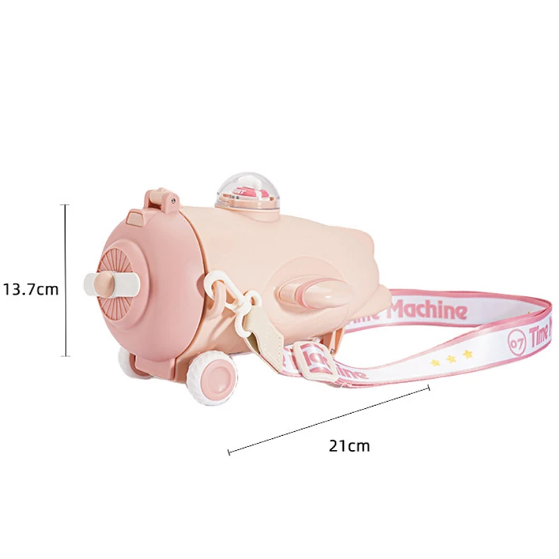 Plastic Water Bottle For Children Fun Airplane Creative Toy Straw Cup Safe Anti Fall Sports Diagonal span Gift water bottle sports water bottle sports bottle plastic water bottle