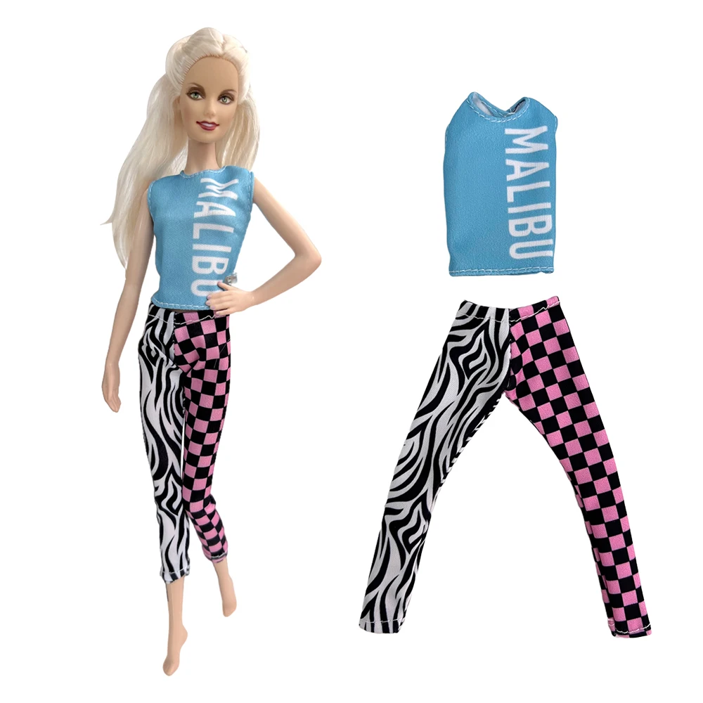 Conjunto de de estilo estudiantil para muñeca Barbie, pantalones a cuadros de cebra geniales, reuniones de fiesta informales Barbie, accesorios, juguetes 1/6 - AliExpress
