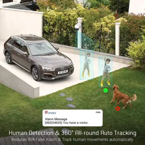 Tronics 카메라 야외 무선 보안 보호 돔 PTZ 자동 크루즈 와이파이 IP 카메라 감시 CCTV, 360 ° 3