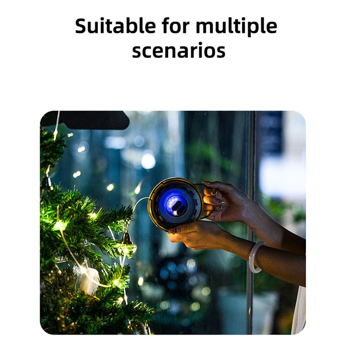 BAAU Outdoor Tape Measure Ambient Light String Canopy Light Strip Led IPX4 Level Water-Proof Tent Hand Crank Storage.