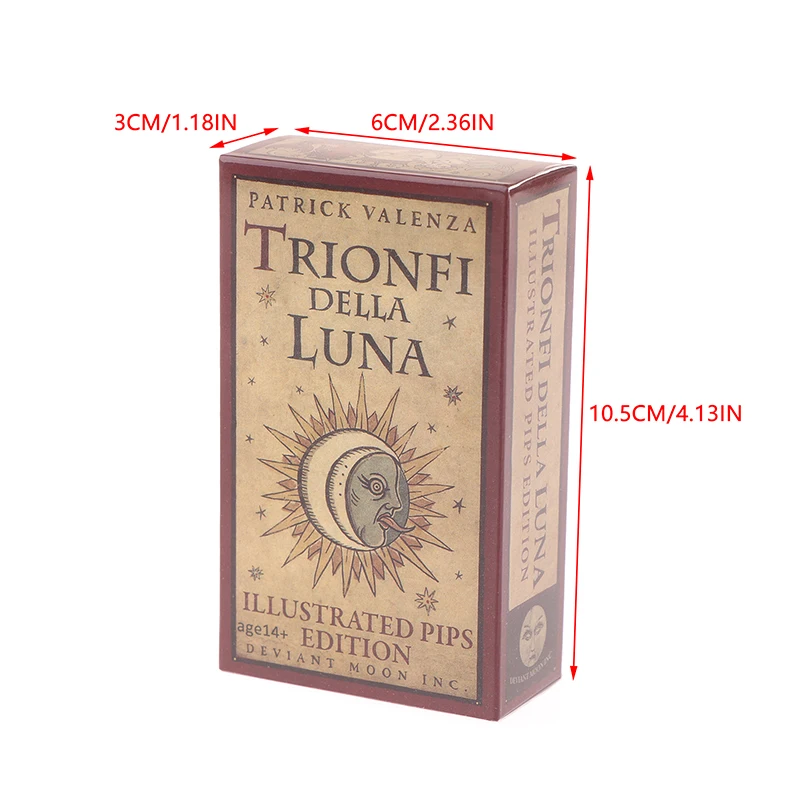 Della Luna Tarot Cards Fortune-telling Oracle Divination Edition Creativity Illustrated English Version Moon Board Game Deck