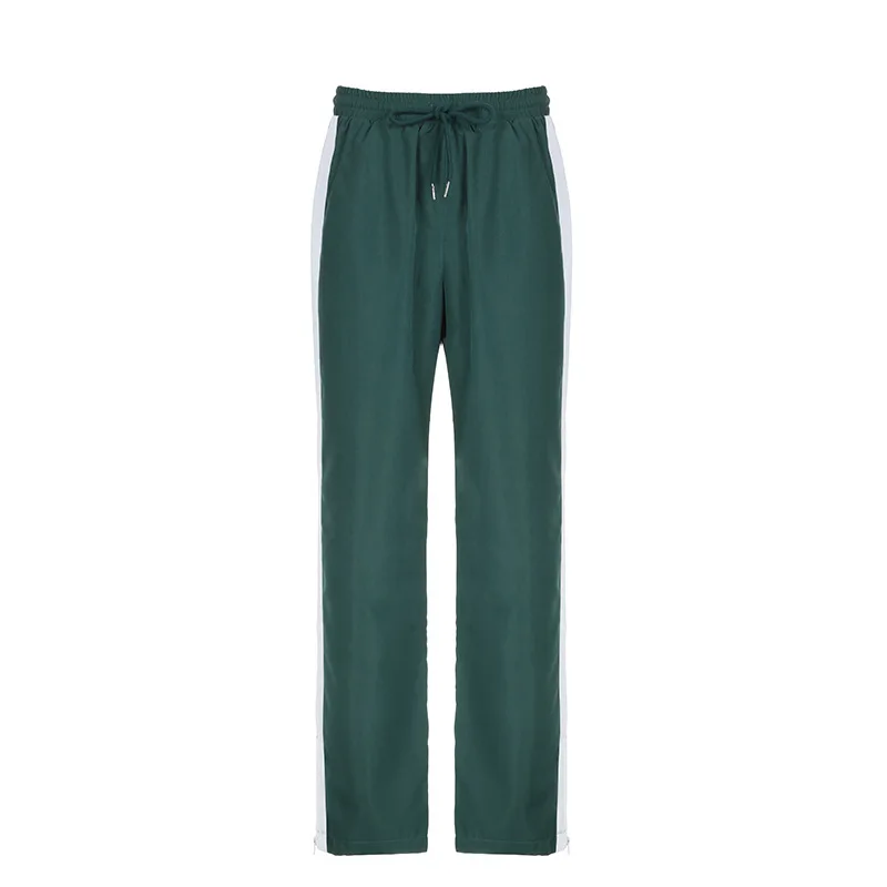 Street Style Color Patchwork Woven Cargo Lightweight Pants Cross Border Low Waist Ribbon Color Straight Casual Pants
