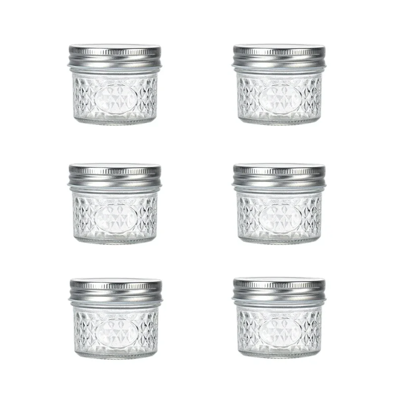 

6PC Glass Mason Jars(3~22) OZ,Canning Jars Jelly Jars With Food grade safe metal Lids,Honey,Wedding Favors Shower,DIY Spice Jars