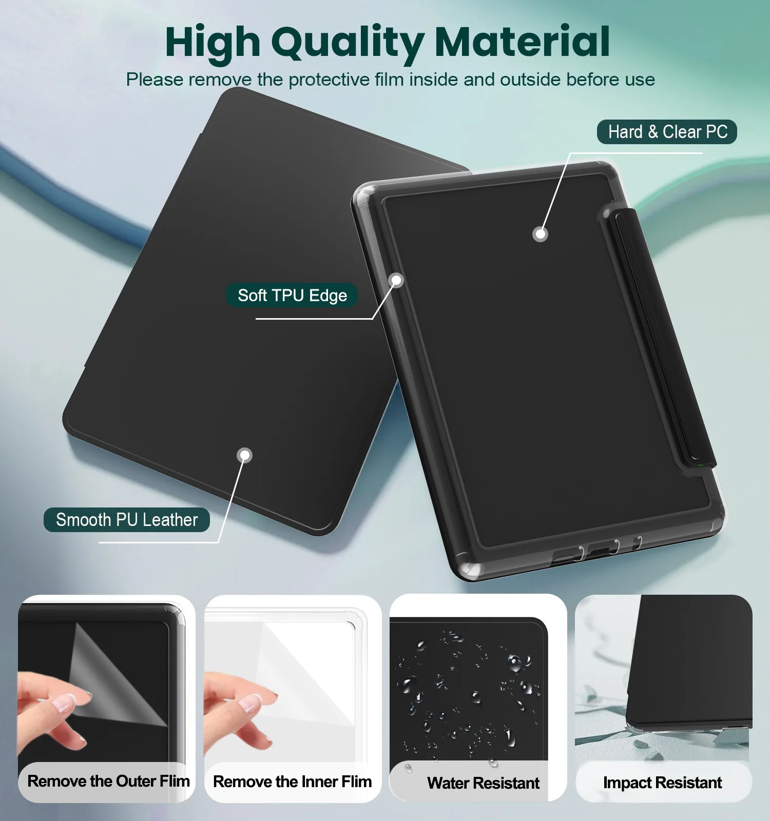 Enhanced Smart Cover with Detachable Acrylic Back and Magnetic Adsorption