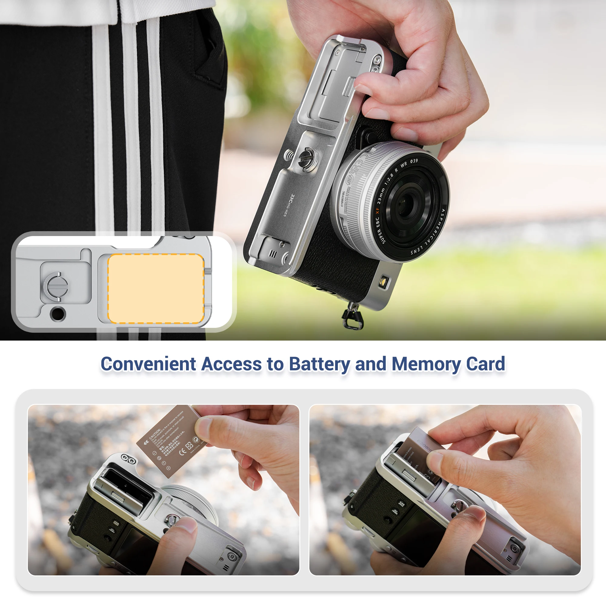 JJC X-E5 L-Shape Hand Grip with Shutter Button for Fujifilm XE-5