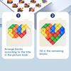 Children Education Learning Toy Color Geometric Puzzle Board Game IQ Logic Thinking 120 Challenges Smart Block Puzzle for Kids 4