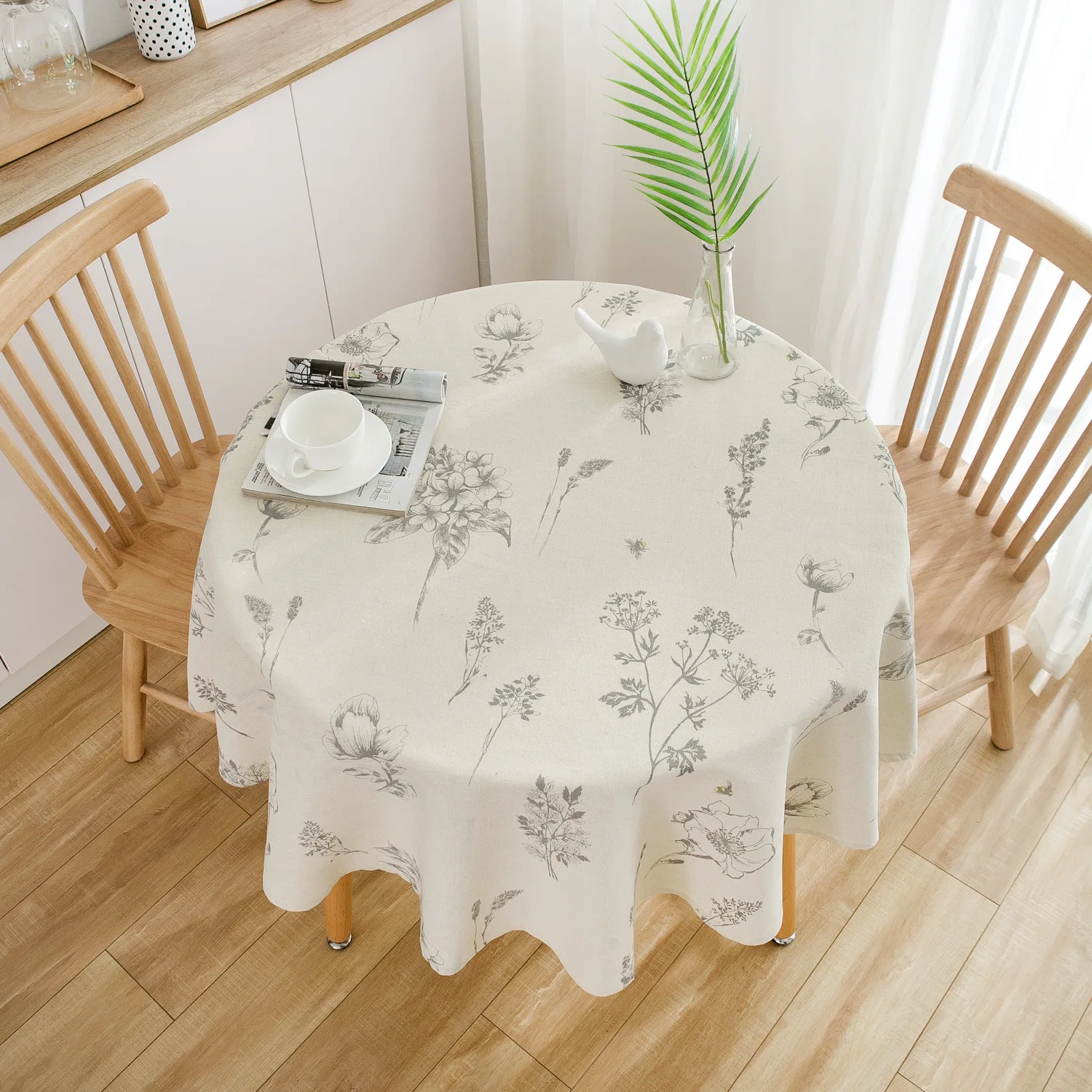 Round Table Cloth Farmhouse Table Top for Home Decor Kitchen Holiday Party Dining Table Printing for Outdoor and Indoor Use