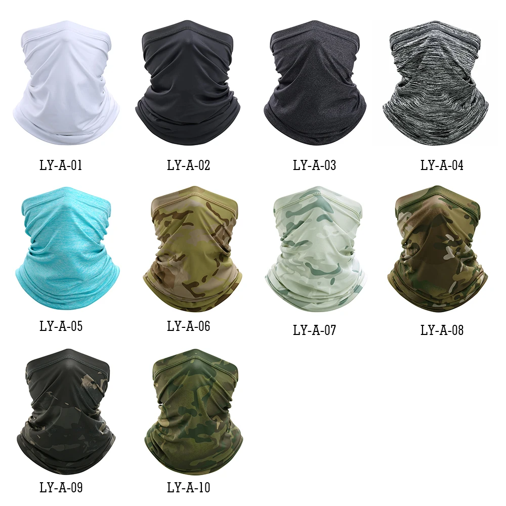 Tactical Bandana Summer Face Scarves Tubular Head Mask Camo Anti-UV Windproof Soft Neck Gaiter Cover Men Women