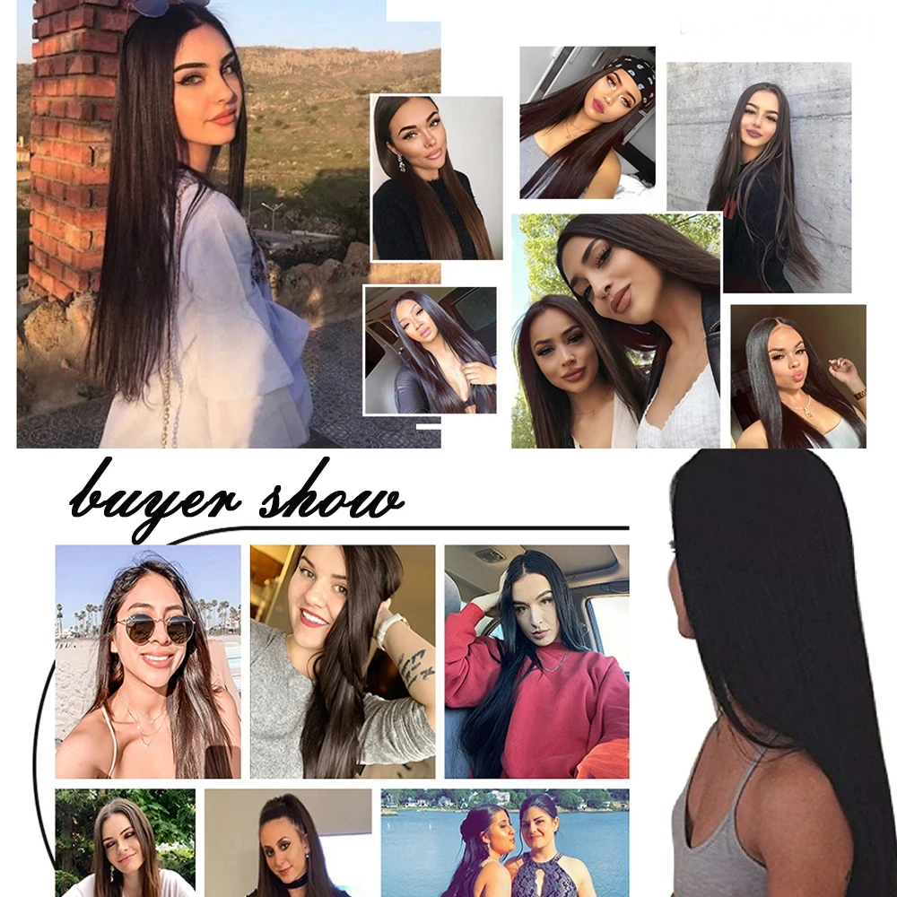 Synthetic Blonde Black Hair Extensions Straight Hairstyle