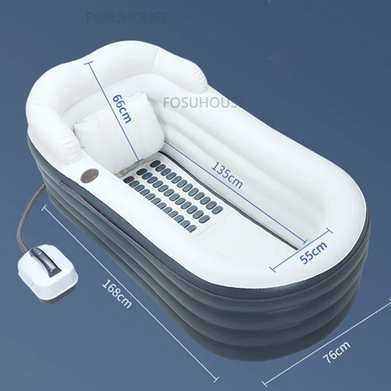 Modern Inflatable Bathtub Household Bathroom Bathtubs Massage Constant Temperature Whirlpool Adult Creative Folding BathtubZAQ 6