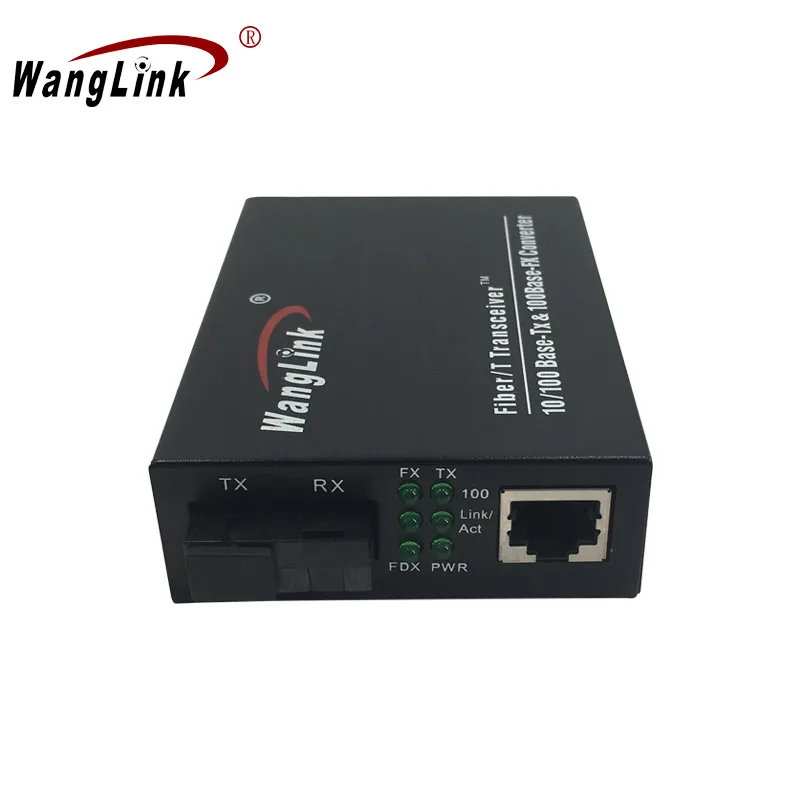 Wanglink 10/100Mbps single mode single fiber 1X1 SC 20KM Fiber transceiver wdm tx 1550 20km 100mbps sfp fiber transceiver 40 to 75c