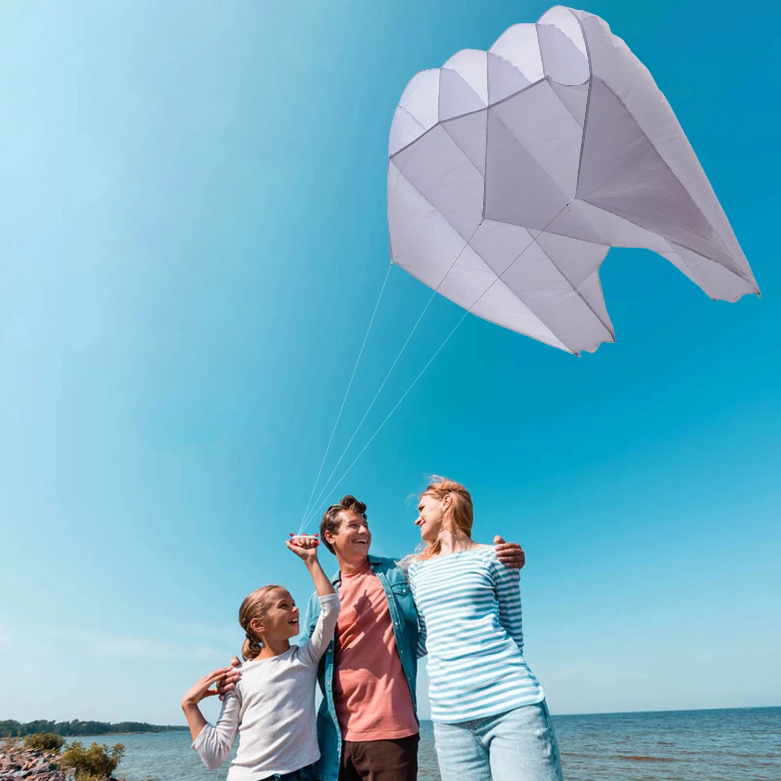 Enhanced Outdoor Sports Power Kite - 69x55 Inch Pilot with Handle and String, Good Flying