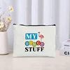 My Bingo Stuuff Flamingo Print Makeup Bag Organizer Canvas Storage Pouch Zipper Pencil Case Wallet Travel Cosmetic Toiletry Bags 4