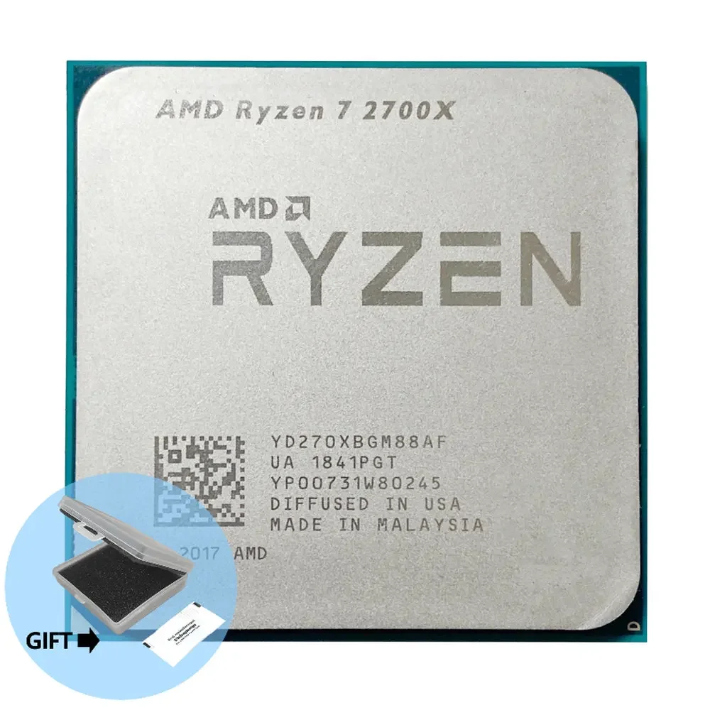 

Процессор AMD Ryzen 7 2700X R7 2700X, 3,7 ГГц, Восьмиядерный 16-поточный 16 Мб, 105 Вт, процессор сокет AM4