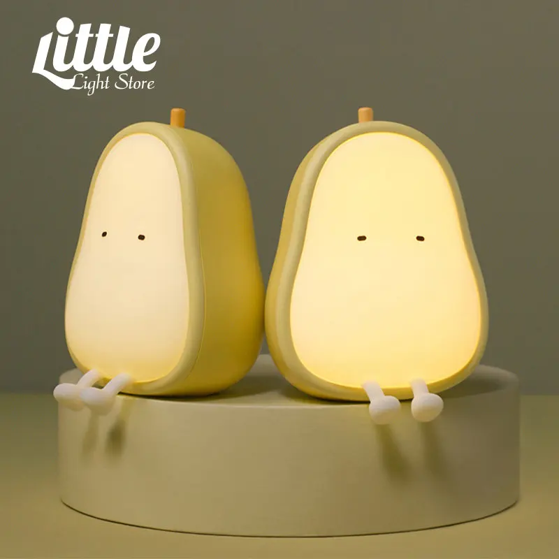 

Birthday gift silicone pears with sleeping lamp, bedside lamp, USB charging induction lamp