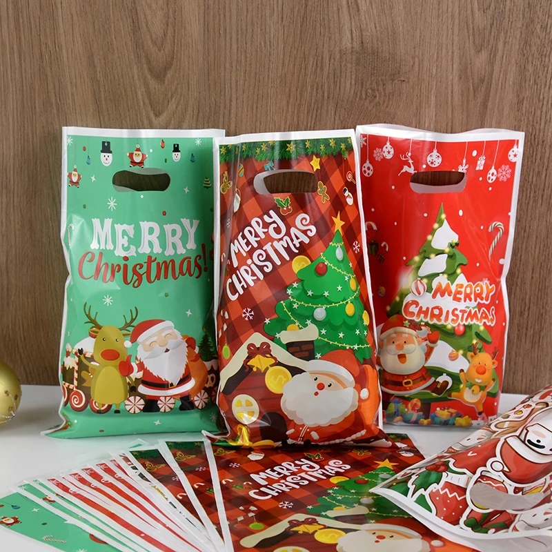 LV TAO 10pcs Christmas Gifts Bags Candy Cookie Food Packing Present Santa  Claus Event & Party X-MAS Packaging for Kids Christmas - AliExpress