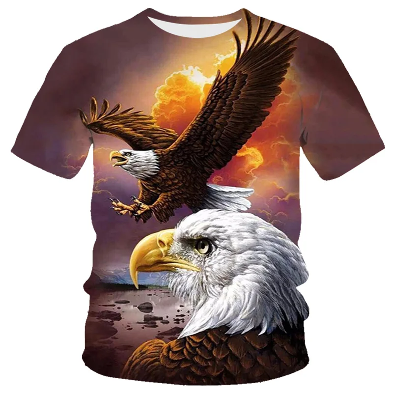 

Fashion Summer Eagle And Flame Phoenix Animal3D Printed T Shirt For Men T Shirt Oneck Short Sleeve Oversized T-shirt