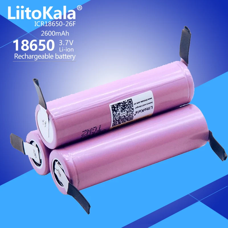 Liitokala Nuovo 100% Originale 18650 2600Mah Batteria Icr18650-26Fm Batteria Ricaricabile Agli Ioni Di Litio 3.7V Foglio Di Nichel Fai-Da-Te