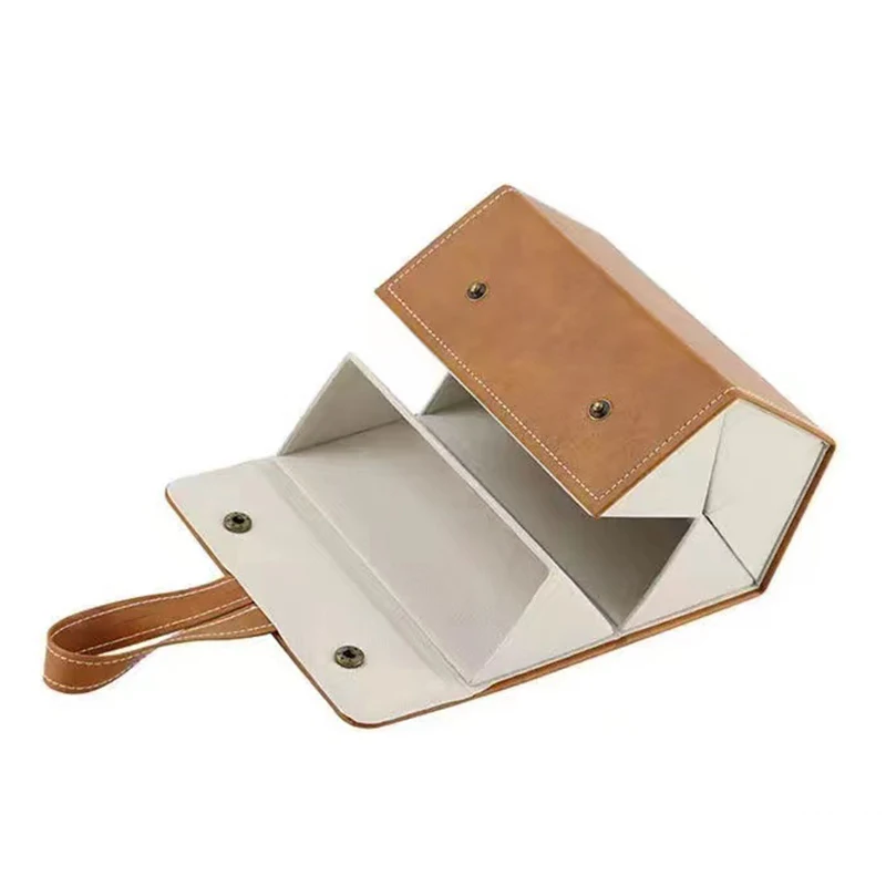 Tragbare Brillen hülle PU-Leder 5 Paar Sonnenbrille halter Box Brillen Aufbewahrung sbox Magnetsc halter PU-Tasche – Detail 4