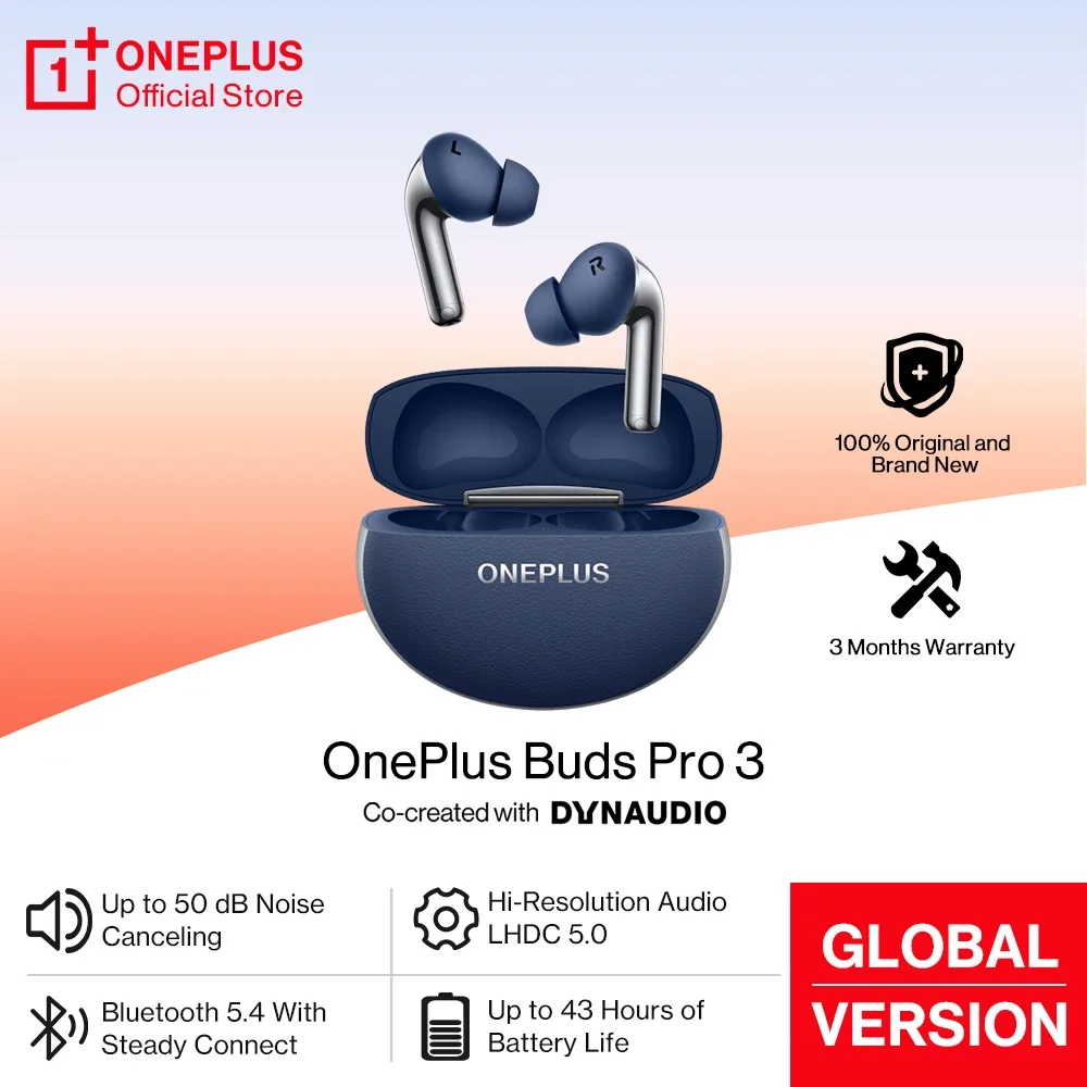 オリジナル OnePlus Buds Pro 3 グローバル版 Bluetooth 5.4 イヤホン