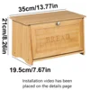 Bamboo Bread Storage Box With Lid,Household Kitchen Counter Large Capacity Food Storage Box,Top Floor Can Hold Sundries 2
