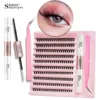 DIY Clusters Lashes Kit 50D 120D False Lash Extension Waterproof Strong Hold Bond And Seal 2 IN 1Eyelash Tweezers Makeup Tools