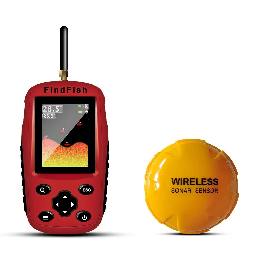 2024 Nuovo Schermo A Colori Wireless Sonar Portatile Fish Finder Copertura Sonar A 90 Gradi Sensore Di Allarme Ecoscandaglio Lago Pesca In Mare Fi
