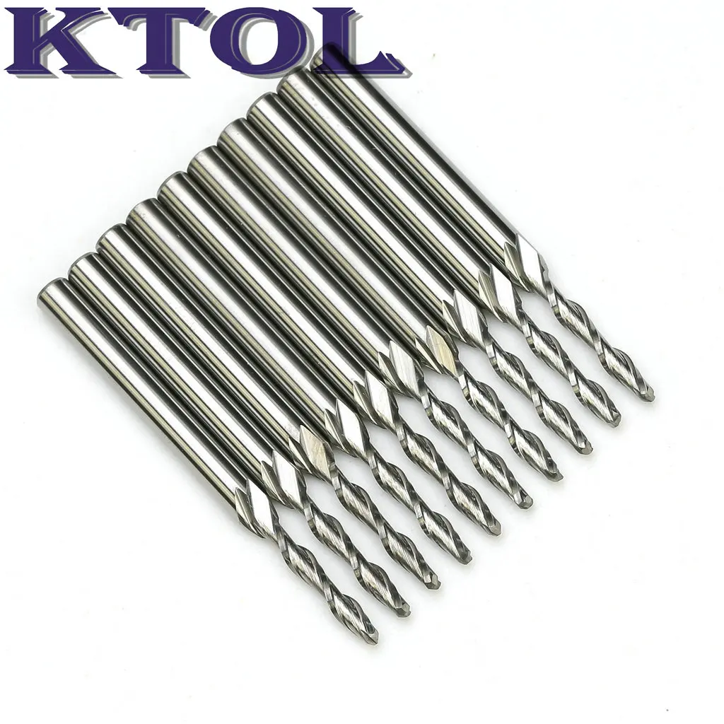 

10pcs 3.175*1.5*12mm 2 Flute Spiral Cutter Ball Nose End Mill CNC Router Bits for Wood Micro 3D Engraver Tungsten Carbide Tools