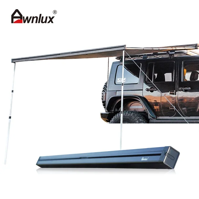 Awnlux Outdoor Camping Accessories Suv Aluminum Retractable Car Roof Side Awning Tent 4X4 4Wd Awning custom retractable side awning brown 160x1000 cm