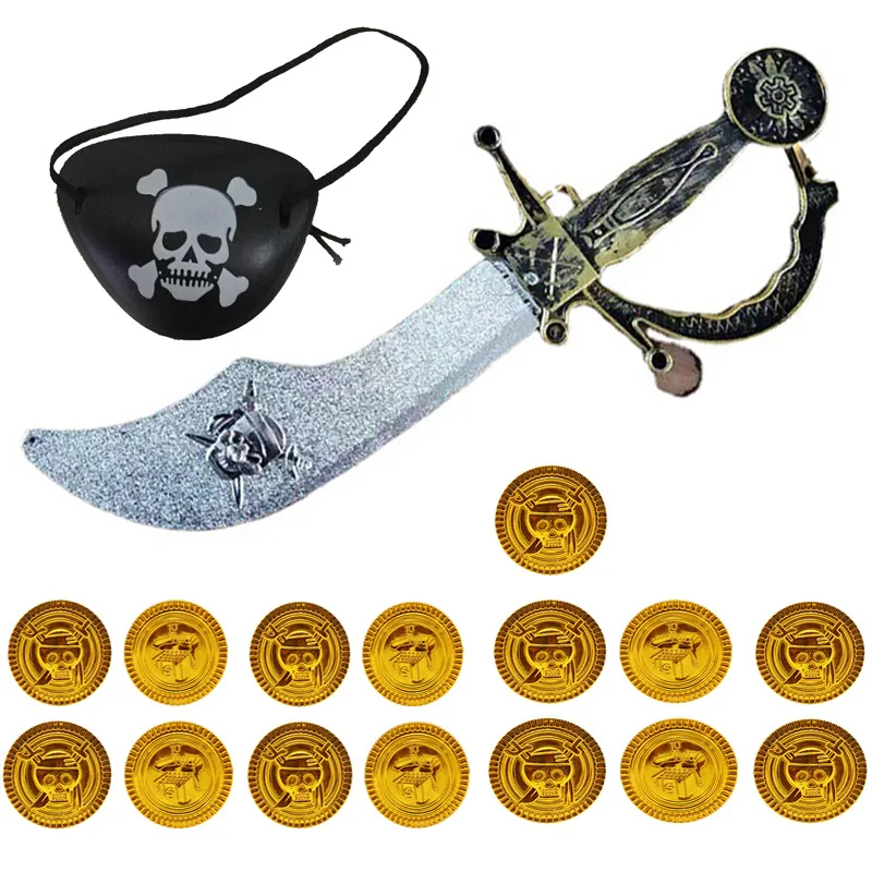 Pirate Knife Coin Bag Props Toys Pirate Compass Children's Holiday Dress Up Props