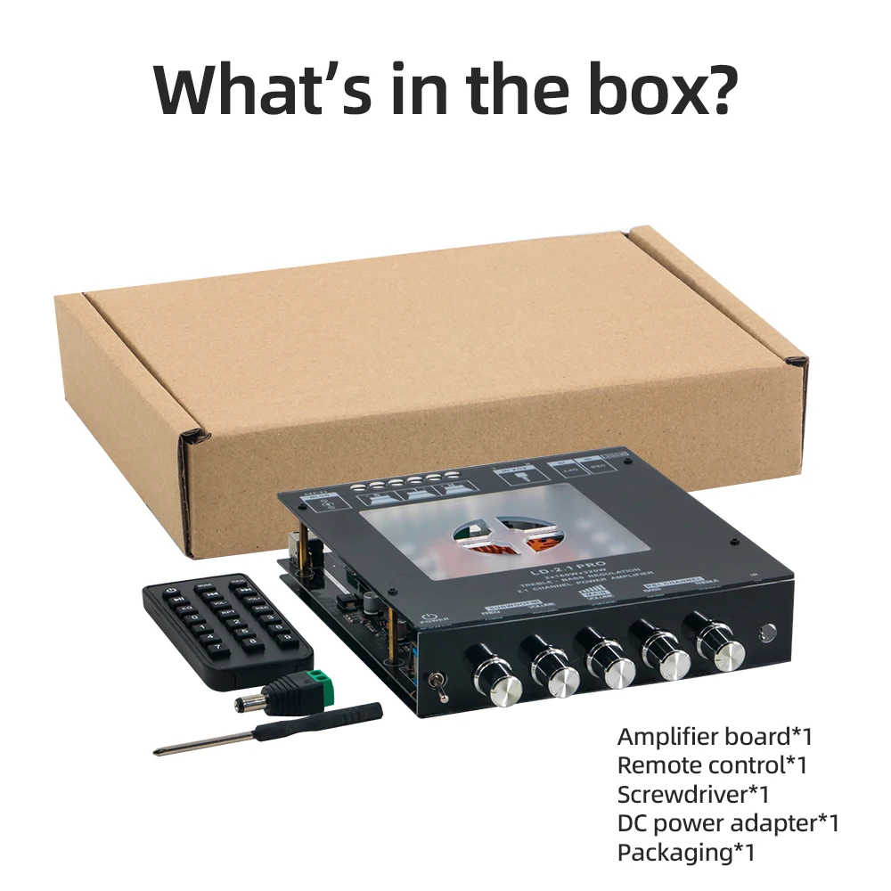 2.1 채널 블루투스 앰프 보드 320W 하이파이 서브우퍼 오디오 앰프 (고음 및 저음 조절 기능 포함) AUX DC 12/32V DIY 스피커용