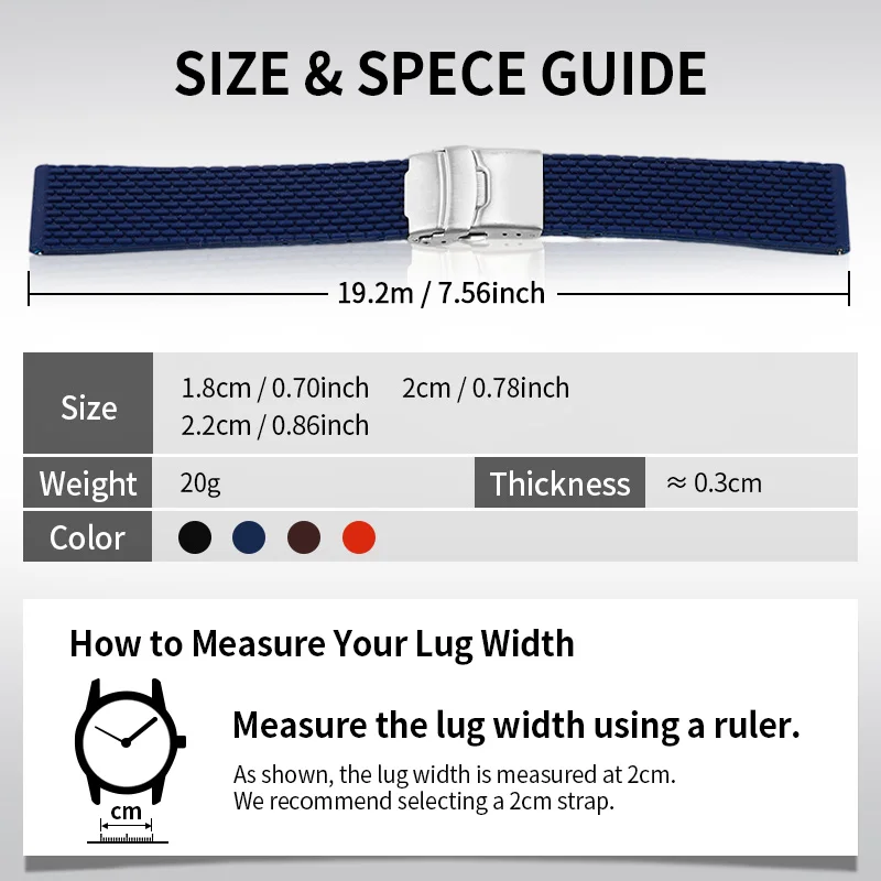 Eco-Friendly Quick-Release Double-Button Folding Silicone Sports Watch Strap