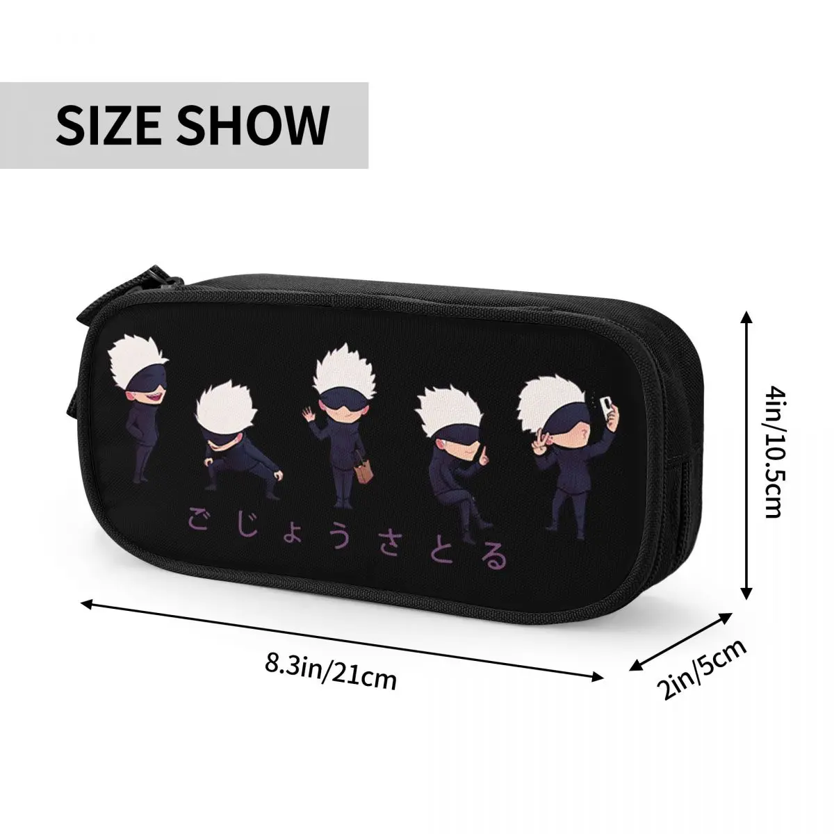 Lil Gojo Pencil Case Jujutsu Kaisen Gojo Satoru Sorcery Fight Pencil Pouch Pen Box Big Capacity Bag Office Gifts Stationery