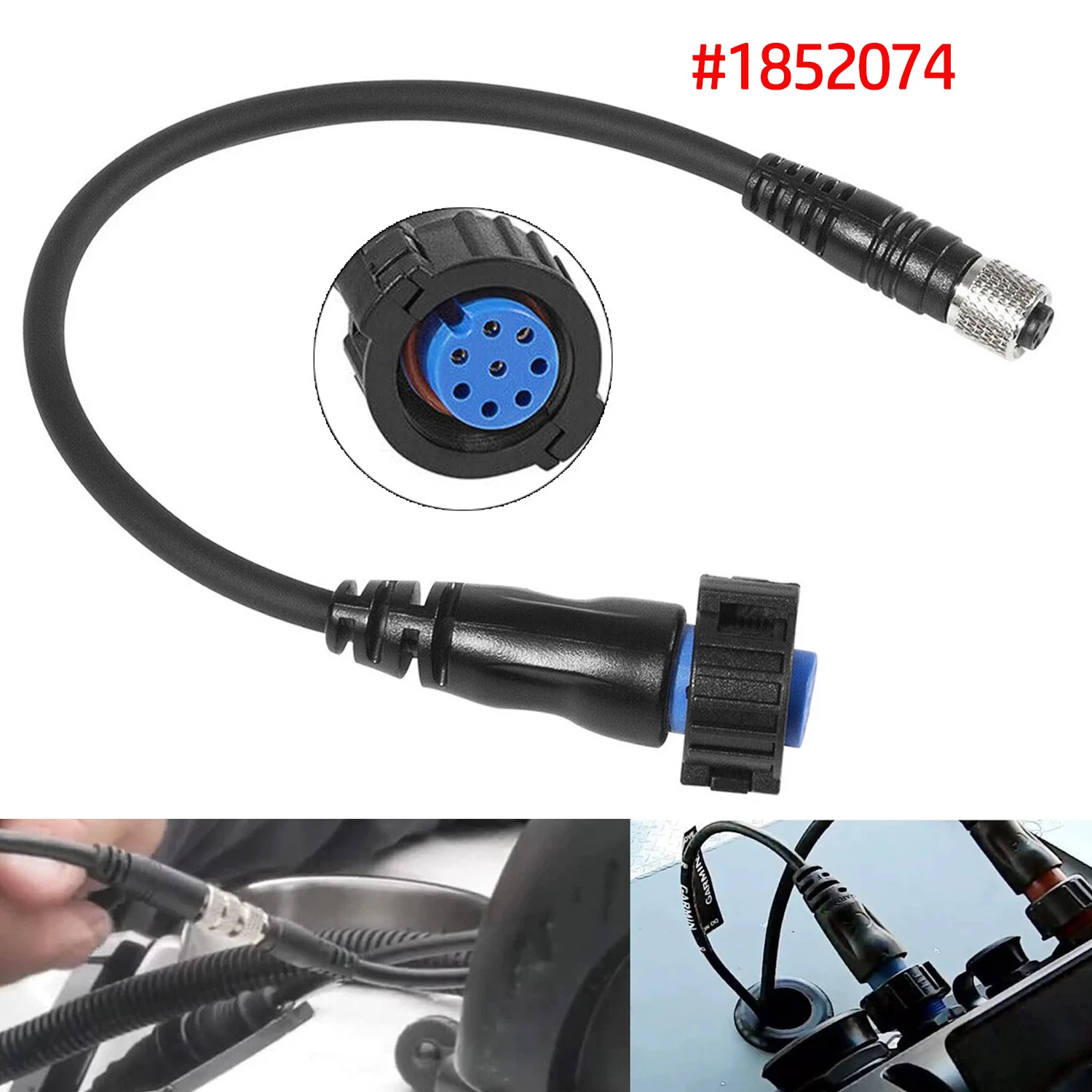 1852074 MKR-US2-14 Câble adaptateur sonar universel 2 8 broches pour moteurs de pêche à la traîne vers Garmin ECHOMAP et GPSMAP, pour LiveScope