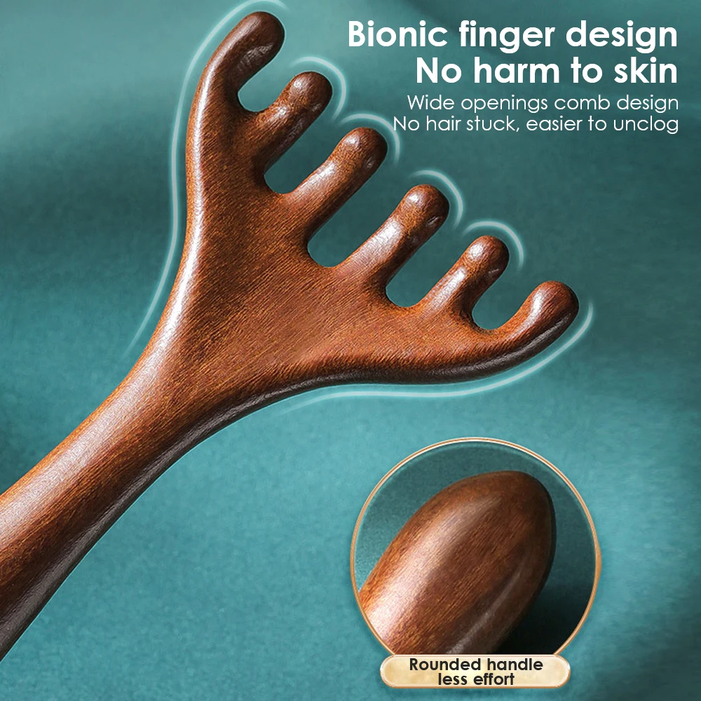 Wooden Anti Static Massage Comb for Blood Circulation