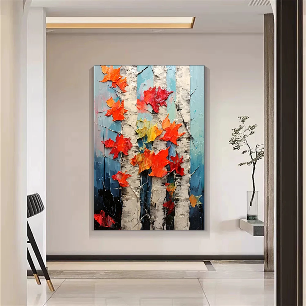 

Fashionable Hand Drawn Oil Painting, Abstract Hanging Painting, Home Decor Painting, Colorful Tree Hanging Painting, Wall Art