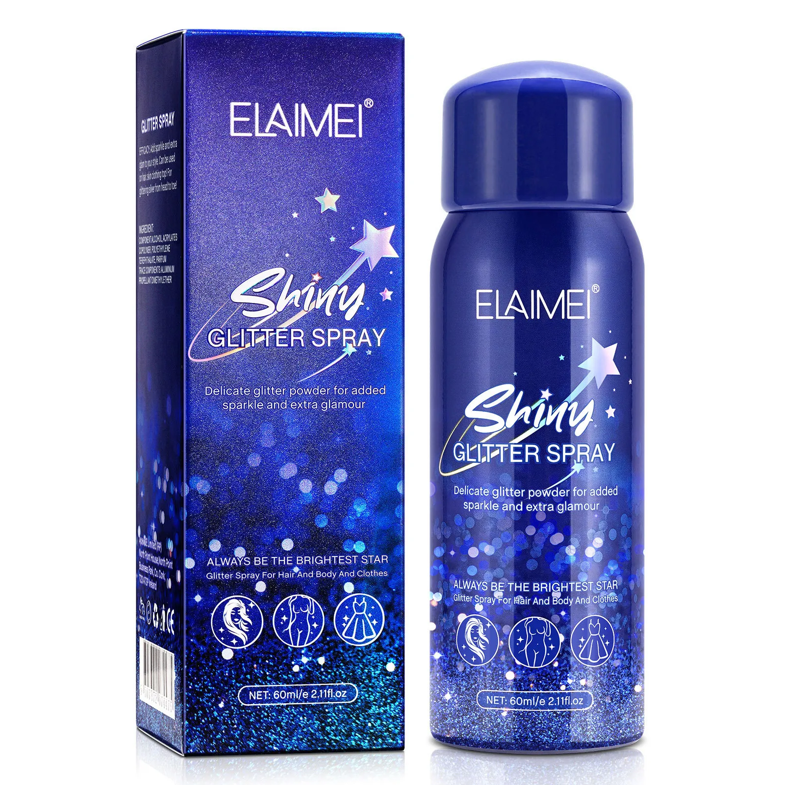 Glitter Spray High Gloss Shimmery Powder Spray 60ml Glitter Powder