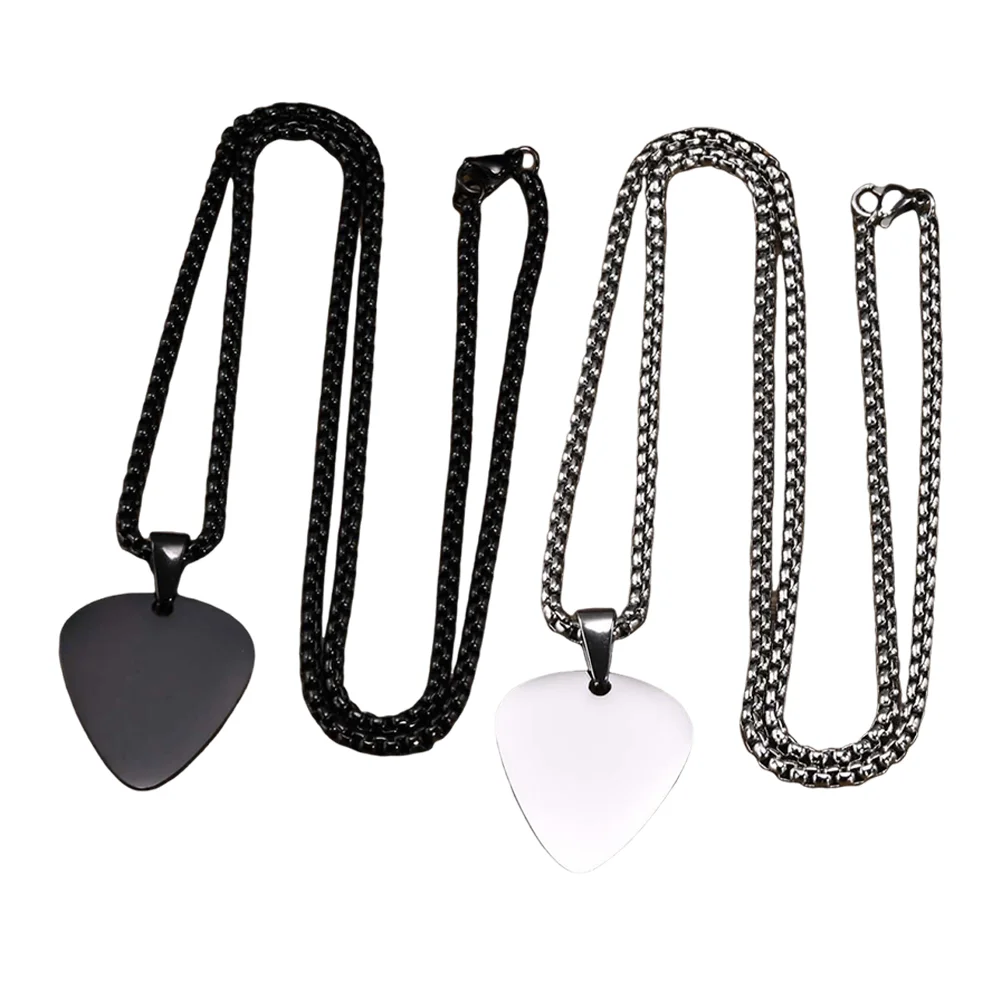 

Guitar Pick Necklace Pendant Stainless Steel Chain Necklace Gift New Unique Guitar Pick Necklace For Women Men